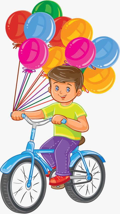 Cycle Illustration, Cycling Illustration, Balloons Illustration, Bike Png, Cycle Drawing, Nursery Wall Painting, Drawings For Kids, Happy Diwali Wallpapers, Bicycle Illustration