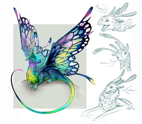 Faerie Dragon, Digimon Wallpaper, Art Twitter, Dragon Sketch, Fairy Dragon, Cute Fantasy Creatures, Fantasy Beasts, Creature Drawings, Dragon Pictures