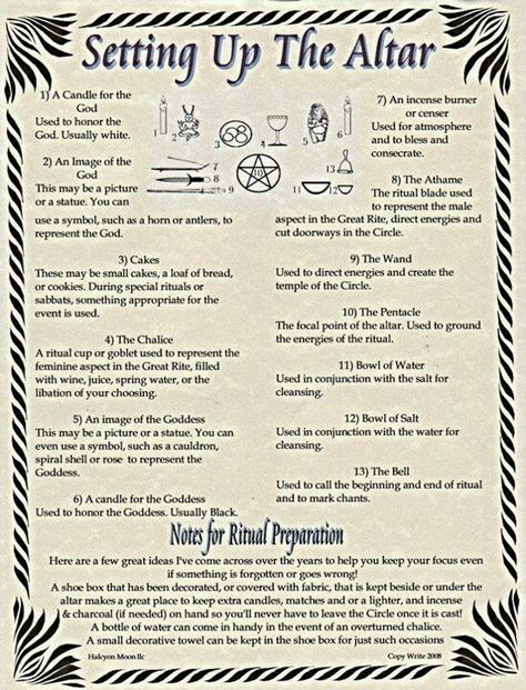Altars:  Setting Up the #Altar. These are guidelines only for a Wiccan Altar. You should set up your own Altar according to the spiritual tradition you follow or in whatever way feels right to you personally. Spells For Beginners, Wiccan Altar, Pagan Altar, Wiccan Spell Book, Wicca Witchcraft, Witch Spell, Wiccan Spells, Spells Witchcraft, Practical Magic