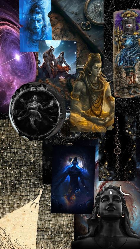 Shiva Aesthetic Wallpaper, Shiv Ji Aesthetic, Shiva Aesthetic, Mahadev Aesthetic, Collage Wallpaper Aesthetic, Mythological Characters, Pictures Of Shiva, Art Outfit, Collage Wallpaper