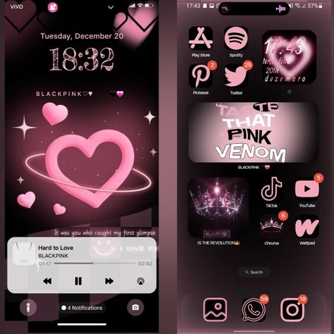 Blackpink Theme Phone, Blackpink Homescreen Ideas, Blackpink Phone Theme, Blackpink Homescreen Wallpaper, Homescreen Y2k, Blackpink Homescreen, Blackpink Y2k, Y2k Homescreen, Pink Homescreen