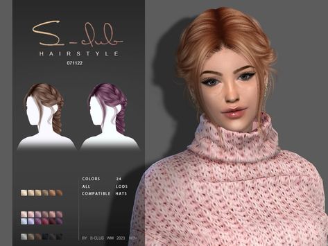 The Sims Resource - ELEGANT BRAID hairstyle JASMINE 071123 Sims 4 Braids, Parting Hair, 4 Braids, Double Buns, Braid Hairstyle, Electronic Art, Costume Makeup, Sims Mods, Sims 4 Cc