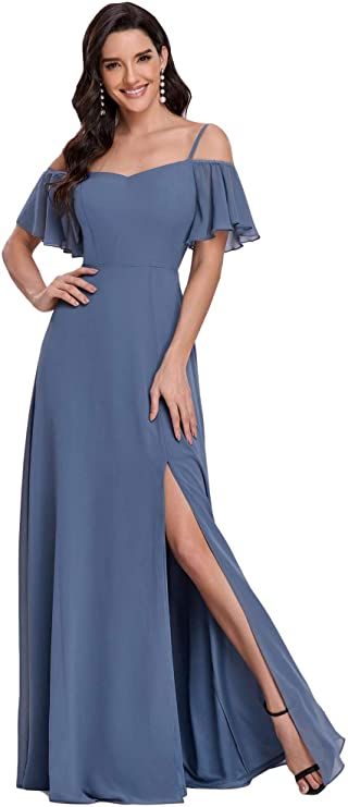 Bridesmaid Dresses Navy, Prom Dress Off The Shoulder, Flowy Bridesmaid Dresses, Long Party Gowns, Plus Size Wedding Guest Dresses, Tulle Party Dress, Bridesmaid Dresses With Sleeves, Formal Occasion Dress, Dusty Blue Bridesmaid Dresses