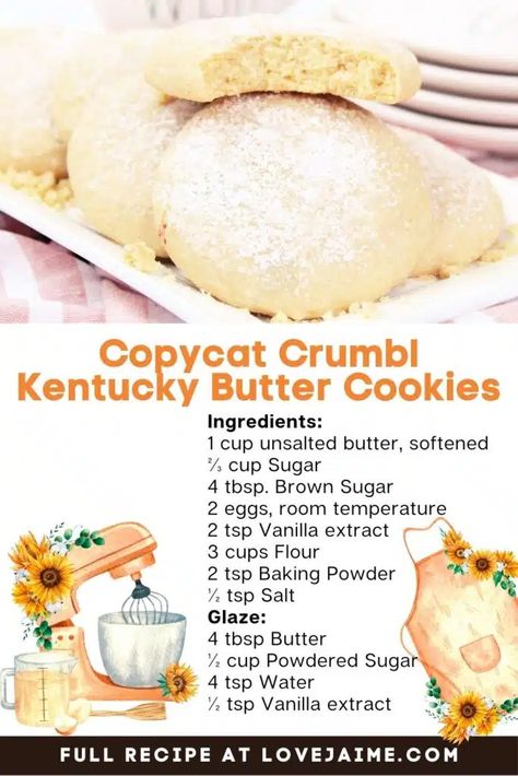 Ky Butter Cake Cookies, Kentucky Butter Cake Cookies Crumbl, Crumbl Kentucky Butter Cookie Copycat, Kentucky Butter Cookies, Kentucky Butter Cake Cookies, Canadian Butter Tarts, Butter Cake Cookies, Land O Lakes Butter, Kentucky Butter Cake