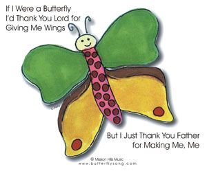 Kids Praise Songs, Butterfly Lyrics, Bible Buddies, Spring Songs, Mfw Kindergarten, Butterfly Song, Butterfly Lessons, Kids Programs, Preschool Music Activities