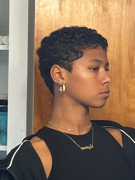 Feminine Short Hair Black Women, Twa Mullet, Black Womens Short Haircut, Shaved Haircuts For Black Women, Mushroom Bob, Afro Pixie Haircut, Very Short Curly Hair Black Women, Short Curly Pixie Cut Black Women, Tapered Twa Hairstyles