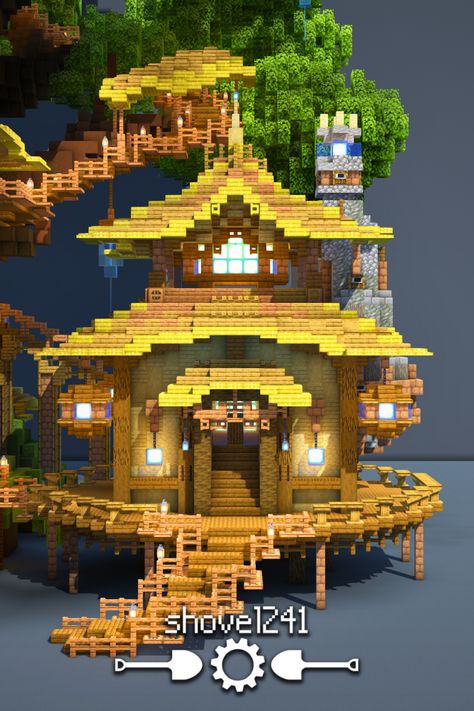 A really fun Minecraft treehouse build I did with my friend Graysun a couple of months ago! You can download this on my Patreon, just follow the link! Minecraft Bamboo Treehouse, Jungle Cabin Minecraft, Minecraft Bird Cage House, Jungle Wood Builds Minecraft, Minecraft Theme Builds, Jungle Mansion Minecraft, Jungle Beach House Minecraft, Jungle Build Minecraft, Minecraft Large Builds