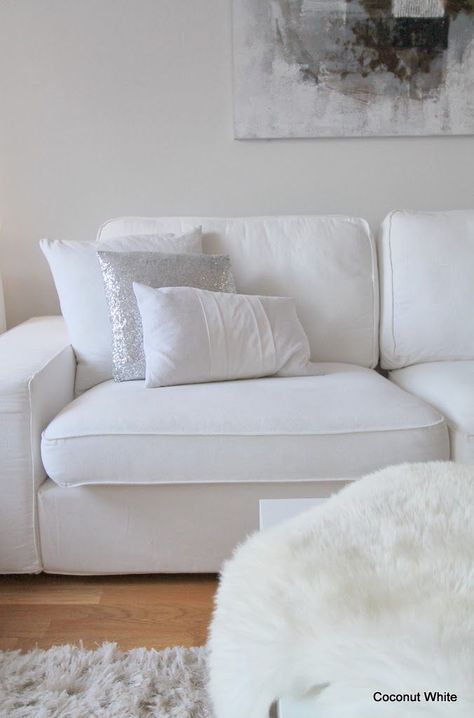 ikea white kivik | Coconut White: Ikea Kivik sofa white First Time Sewing, Ikea Bank, Kivik Sofa, Ikea Kivik, Couch Seats, Ikea Couch, Cozy Seats, Apartment Makeover, White Sofas