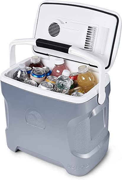 AmazonSmile : Igloo 28 Quart Iceless Thermoelectric 12 Volt Portable Ice Chest Beverage Cooler, Silver : Igloo Coolers For Sale : Sports & Outdoors Igloo Ice, Igloo Cooler, Ice Chest, Beverage Cooler, Car Charger, Plastic Laundry Basket, Coolers, Laundry Organization, Storage Chest