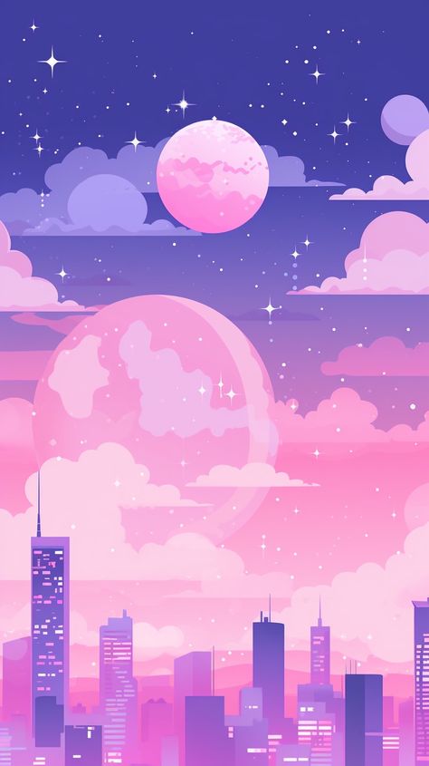 Pastel Vaporwave Aesthetic, Pastel Cyberpunk, City Pop Aesthetic, Vaporwave Illustration, Pastel Cityscape, Cute City, 3d Butterfly Wall Art, Retro Wallpaper Iphone, Vaporwave Art