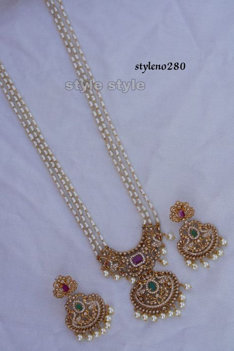 Fancy Jewelry Necklace, Gold Mangalsutra Designs, Pearl Necklace Designs, Gold Bridal Jewellery Sets, Gold Necklace Simple, Beaded Necklace Designs, Gold Bride Jewelry, Indian Jewelry Sets, Beaded Jewelry Designs