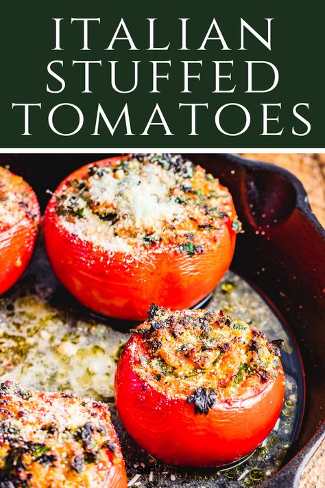 Cheese Stuffed Tomatoes, Italian Side Dishes, Italian Recipes Appetizers, Tomato Dishes, Stuffed Tomatoes, Fresh Tomato Recipes, Pecorino Cheese, Italian Recipes Easy, Italian Appetizers