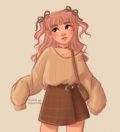 Claire ✏️ on Instagram: “Oversized sweater vibes~ • • 🚫Please no reposting • #originalcharacter #oc #characterdesign #fall #autumn #illustration #drawing #art…” Oversized Sweater Outfits Aesthetic, ✨sparkle Drawz✨, Cute Fall Outfits Drawing, Oversized Sweater Drawing Reference, Cute Sweater Drawing, Fall Drawing Inspiration, Big Sweater Drawing, Sweater Drawing Sketches, Fall Outfits Drawing