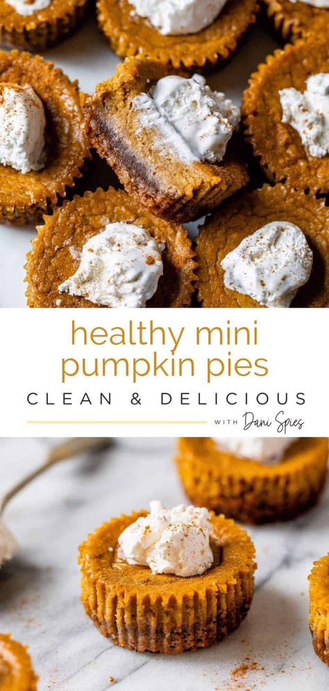 Mini Pumpkin Pies Recipe, Gluten Free Pumpkin Pie, Dairy And Gluten Free, Pecan Crust, Healthy Pumpkin Pies, Mini Pumpkin Pies, Clean And Delicious, Pumpkin Pies, Coconut Pecan