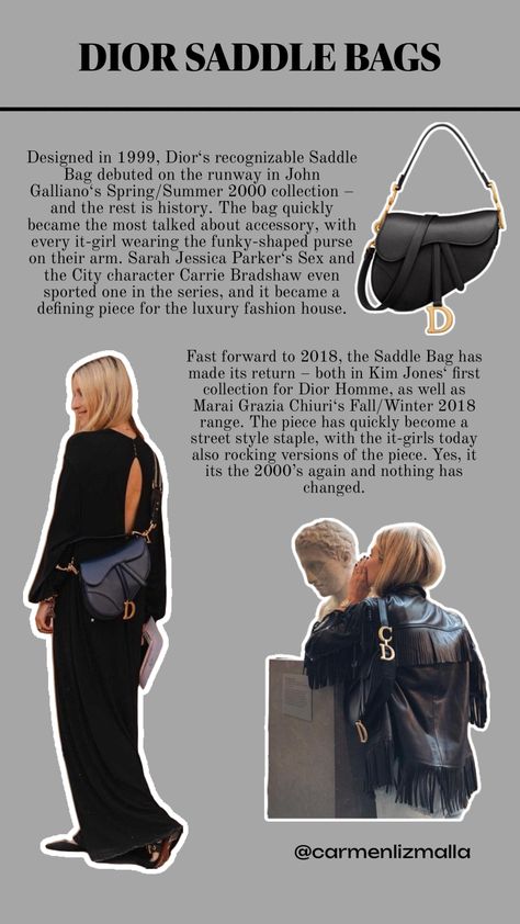 Dior Saddle Bag history @carmenlizmalla Saddle Bag Outfit, Dior Saddle Bag Outfit, Bag Outfit, Dior Saddle, Saddle Bag, Dior Saddle Bag, Christian Dior, Saddle, Dior