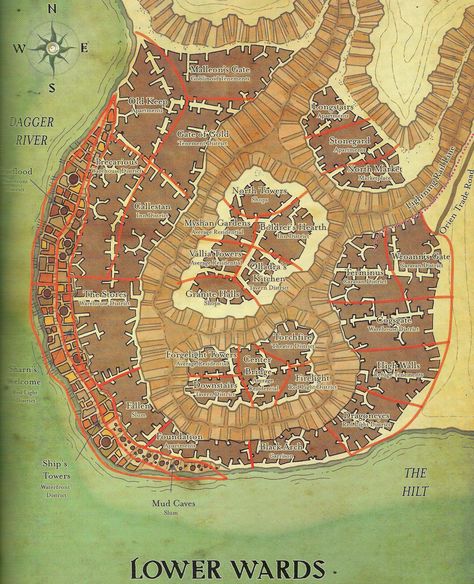 Lower Wards, Sharn, Breland, Eberron Eberron Sharn, Dnd Character Sheet, Rpg World, Dnd Classes, Tabletop Rpg Maps, Concept Map, Area Map, Dungeons And Dragons Game, Dungeon Maps