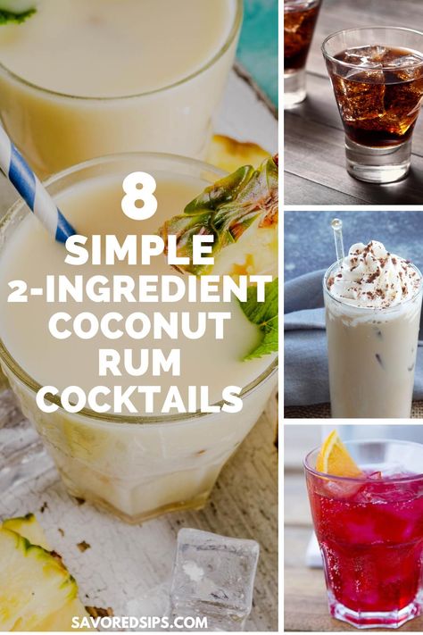 Rum and coconut are a classic flavor combination that instantly evokes warm weather, tropical beaches, and seaside vacations. Who doesn't want to be there right now? I sure do. But if you can't be, the fastest way to invoke the easy, breezy feeling is with a coconut rum cocktail. Coconut Rum Recipes, Coconut Rum Cocktails, Rum Drinks Easy, Rum Mixed Drinks, Rum Cocktails Easy, Malibu Rum Drinks, Coconut Rum Drinks, Coconut Milk Drink, Rum Drinks Recipes