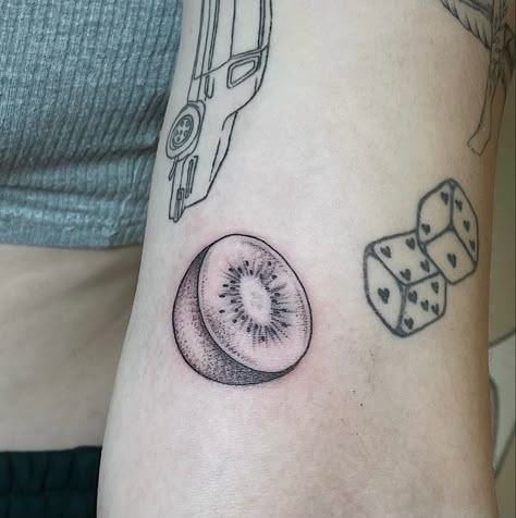 Small Kiwi Tattoo, Bowl Of Fruit Tattoo, Kiwi Fruit Tattoo, Kiwi Bird Tattoo, Fruit Tattoos, Kiwi Tattoo, Tattoos 2024, Fruit Tattoo, Kiwi Bird