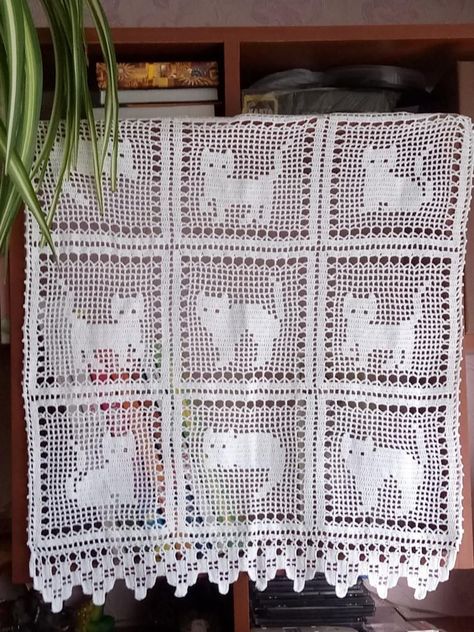 Crochet Curtains, Hand Made Cotton Curtain, Celestial Cat Curtains Lace 9B3 Crochet Patterns Filet, Diy Baby Blanket, Granny Square Crochet Patterns Free, Fillet Crochet, Crochet Blanket Designs, Cat Cross Stitch Pattern, Crochet Curtains, Baby Blanket Crochet Pattern, Crochet Chart