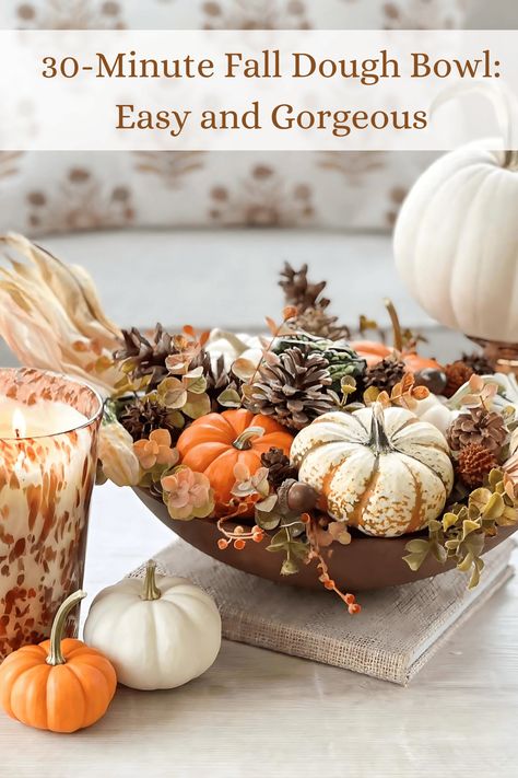 Thanksgiving Dough Bowl Centerpiece, Fall Dough Bowl, Dough Bowl Centerpiece, Bowl Centerpiece, Bread Bowls, Dough Bowl, Fall Centerpiece, Fall Decor Diy, Wood Bowls