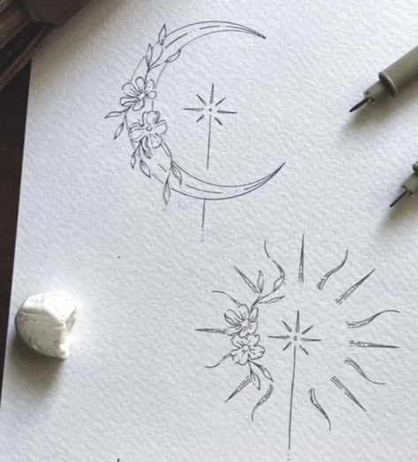 Art Tattoos, Sun And Moon, Tattoo Art, Moon, Sun, Tattoos, Drawings, Makeup, Art