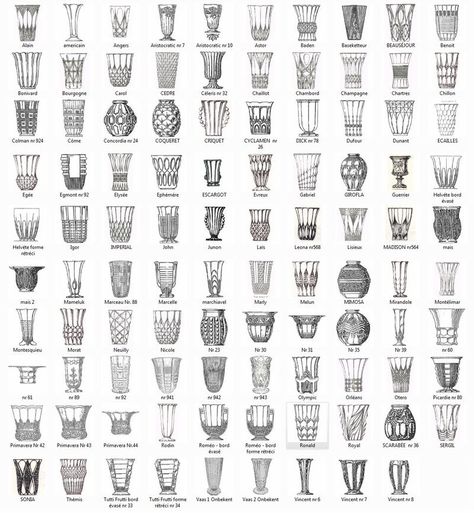 Vintage Silverware Patterns, Waterford Crystal Patterns, Sterling Silver Flatware Pattern, Crystal Glassware Antiques, Antique Knowledge, Vintage Dishes Antiques, Vintage Stemware, Vintage Glassware Antiques, Bottle Drawing