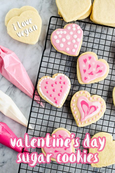 Vegan Sugar Cookies - ilovevegan.com Cookies Royal Icing Decorating Ideas, Icing Decorating Ideas, Valentine Day Cookies, Coconut Oil Cookies, Oil Cookies, Vegan Royal Icing, Vegan Gingerbread Cookies, Best Sugar Cookie, Vegan Sugar Cookies