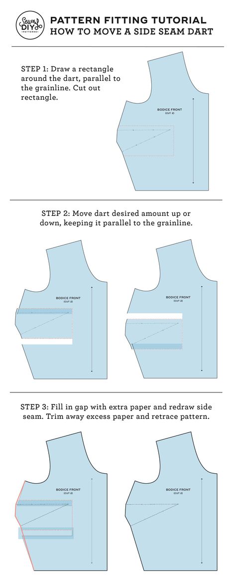 How to move a bust dart up or down with this video tutorial by Sew DIY Bust Dart, Tailoring Techniques, Fashion Tutorial, Move Along, Sewing Lessons, Move It, Tech Fashion, Pdf Patterns, Sewing For Beginners