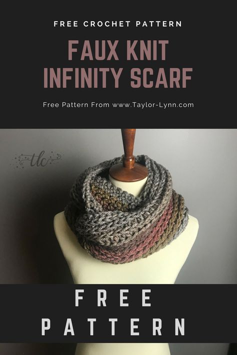 Faux Knit Crochet Infinity Scarf Pattern - Caron Tea Cakes Patterns Crochet, Easy Infinity Scarf Crochet Free Pattern, Loop Scarf Pattern, Sprinkle Cakes, Crochet Infinity Scarf Free Pattern, Taylor Lynn, Cowl Patterns, Crochet Infinity Scarf Pattern, Crochet Scarf Easy