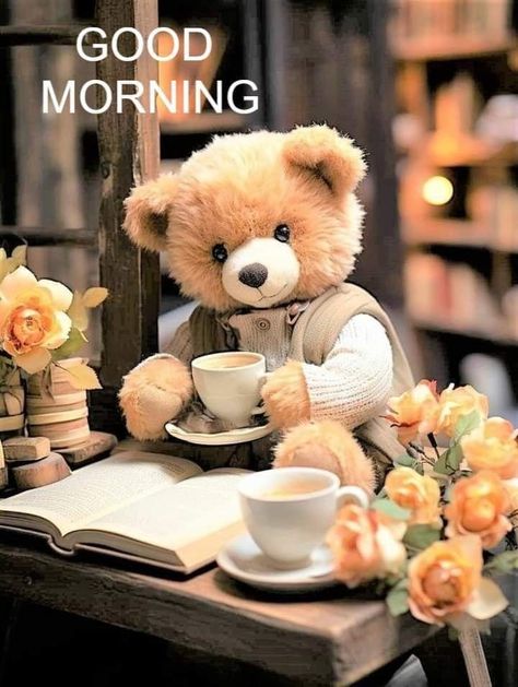 Cute Teddy Bear Pics, Good Morning Animals, Good Morning Wishes Gif, Teddy Pictures, Teddy Bear Images, Teddy Bear Wallpaper, Whatsapp Wallpaper Cute, Floral Cards Design, Good Morning Sunshine Quotes