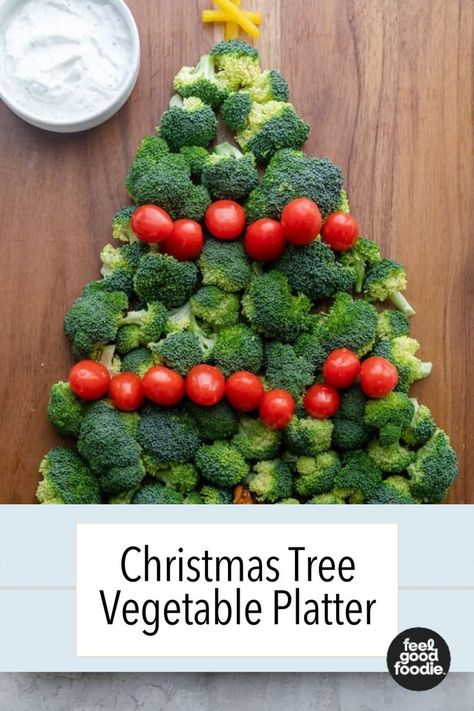 Tree Veggie Platter, Christmas Vegetable Tray, Vegetable Tray Ideas, Thanksgiving Veggie Tray, Christmas Vegetable, Make Ahead Christmas Appetizers, Christmas Vegetables, Healthy Christmas Snacks, Best Christmas Appetizers