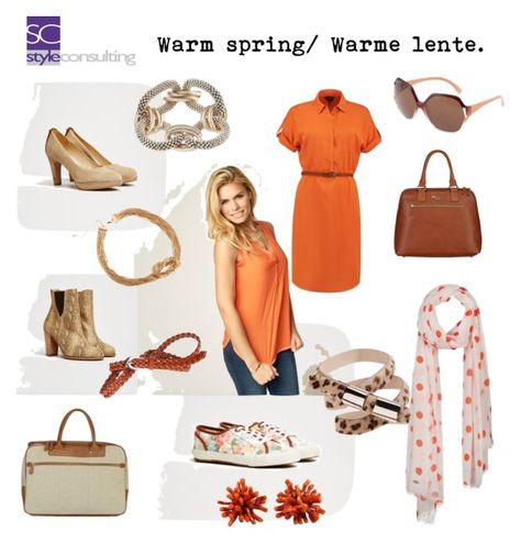 "Warm spring. Warme lente." By Margriet Roorda-Faber. True Spring Palette, Warm Spring Palette, Warm Spring Color Palette, Warm Spring Outfits, Polyvore Spring, True Spring Colors, Cool Winter Color Palette, Orange Outfits, True Spring