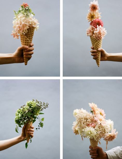 <3 Ice Cream Flower, Flower Styling, Flower Cones, Flower Photoshoot, Foto Art, Arte Floral, Ig Post, Ice Cream Cone, Beautiful Blooms