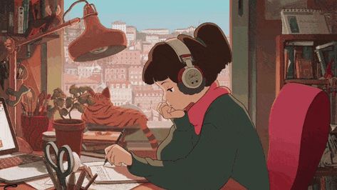 Animated gif about gif in Studying Motivation 🤓 by userXXXT Studying Girl, Hip Hop Radio, Personajes Studio Ghibli, 2560x1440 Wallpaper, 90s Anime, Aesthetic Gif, Anime Music, Anime Background, Image Hd