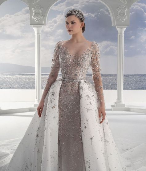 Don't Miss Out! The 2024-2025 Bridal Collection by Ziad Nakad Take a look! Lebanese Fashion, Beach Wedding Arch, Ziad Nakad, Sunflower Themed Wedding, Beach Wedding Cake, Spring Wedding Dress, Beautiful Beach Wedding, Beach Wedding Hair, Beach Wedding Decorations