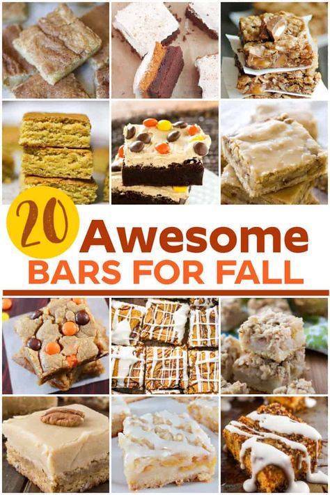 Cinnamon Bars Recipe, Thanksgiving Desserts Bars, Fall Dessert Bar, Yummy Fall Desserts, Pecan Cheesecake Bars, Cinnamon Desserts, Oatmeal Cookie Bars, Fall Desserts Easy, Dessert Bar Recipe