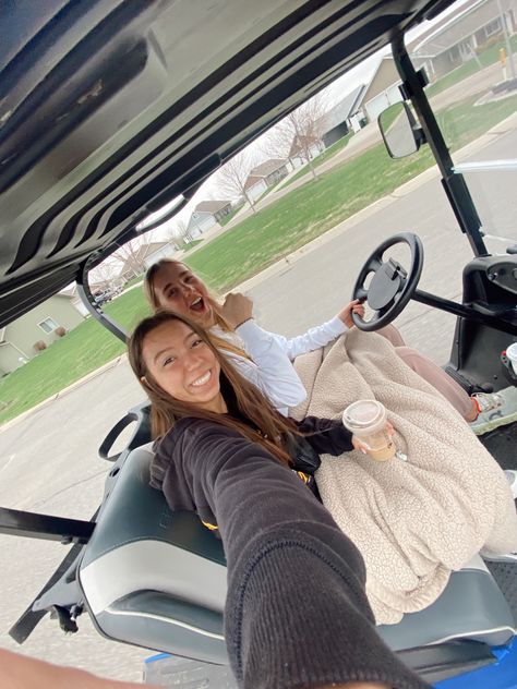 Golf Photo Ideas Instagram, Golf Cart Photoshoot, Haley Bookholdt, Tanner Aesthetic, Golf Aesthetic, Car Vibes, Summer Vision, Vision Board Photos, Summer Picture Poses