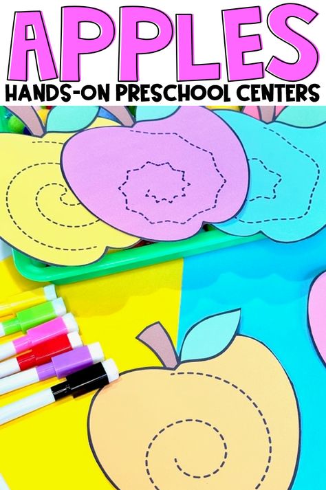 Are you looking for hands on apple centers for your preschool classroom? Then you will love our Apple Centers for Pre-k. Love this tracing spirals activity. Fall Theme Centers Preschool, Fall Center Activities Preschool, Apple Centers Preschool, Apple Small Group Activities Preschool, Apple Centers For Preschool, Apple Tasting Preschool, Fall Centers For Preschool, Apple Week Preschool, Apples Prek