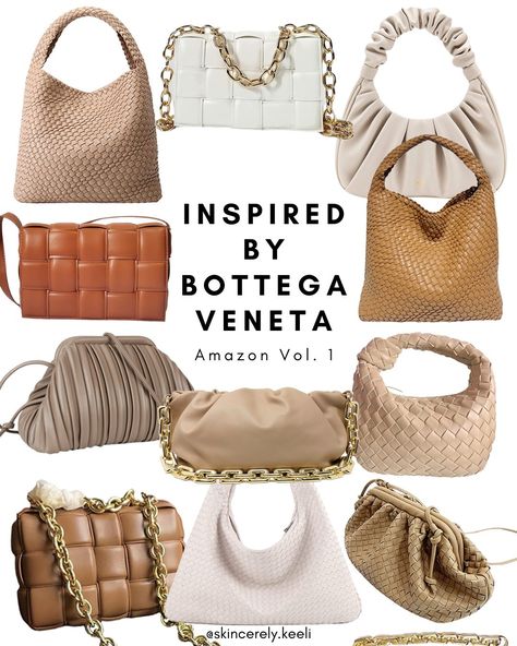 Woven Purse Outfit, Botega Bag Outfit, New Bottega Bag, Amazon Bags Handbags, Purse Trends 2024, 2024 Purse Trends, Bottega Aesthetic, Dumpling Bag Outfit, Bottega Veneta Bag Outfit