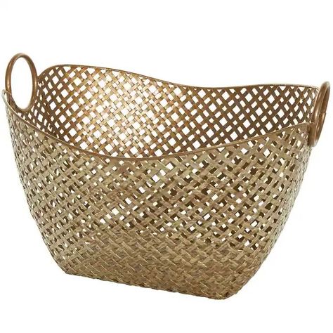 Gold Metal Woven Inspired Storage Basket with Handles - 17 x 13 x 11 - On Sale - Bed Bath & Beyond - 32123648 Gold Candlestick Holders, Blanket Decor, Contemporary Baskets, Gold Basket, Basket With Handles, Metal Basket, Basket Organizer, Metal Baskets, Basket Organization