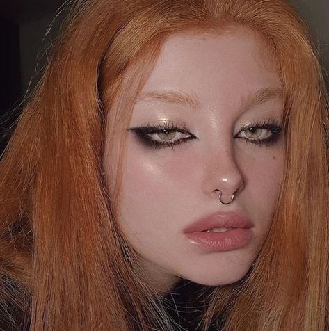 Makeup Inspiration, Red Hair, Piercings, A Woman, Makeup, Red, Hair, Instagram, Black