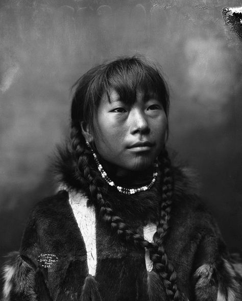 Inuit woman with braided hair    Image No: ND-1-203b    Title: Inuit woman from Cape Prince of Wales, Alaska.    Date: 1904 Inuit People, Facial Tattoos, Native American Photos, Inuit Art, Native American Peoples, American Spirit, People Of The World, Interesting Faces, Prince Of Wales