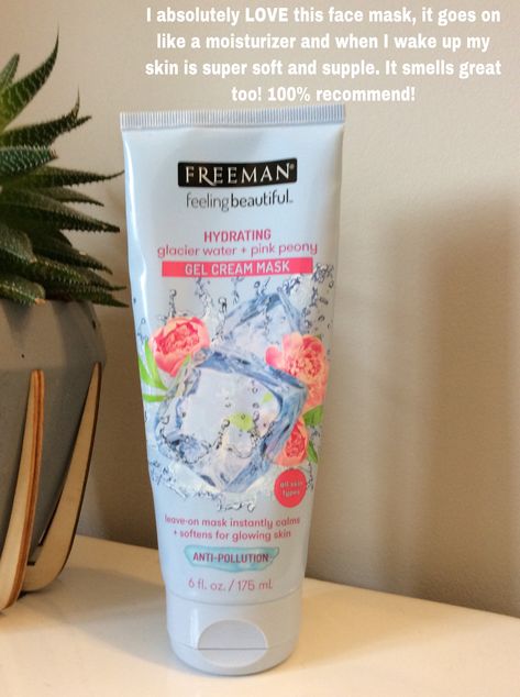 Freeman hydrating over night mask Freeman Mask, Freeman Face Mask, Skincare Stuff, Acne Tips, Skincare Habits, Hydrating Face Mask, Night Mask, Hygiene Care, Cosmetics Products