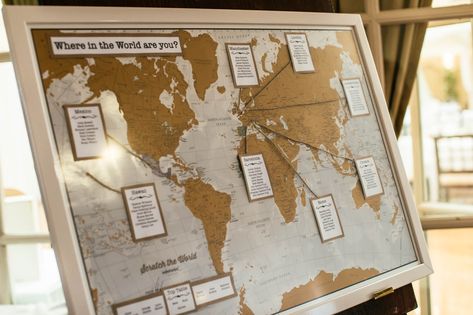 Map Table, Kids Table Wedding, Tips For Brides, Hotel Flowers, Travel Theme Wedding, Wedding Table Plan, Map Of The World, Seating Plan Wedding, Table Plan