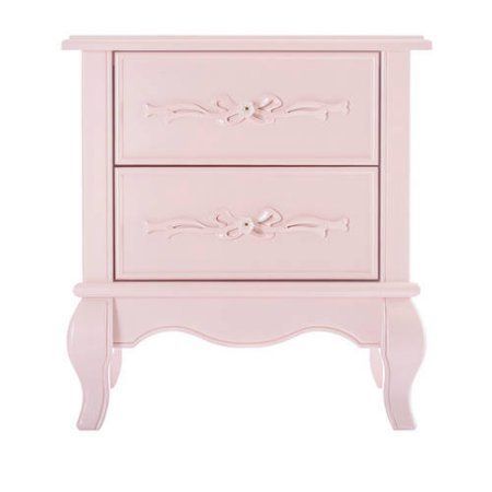 Pink Nightstand, Pink Nightstands, Fairytale Nursery, Silver Mist, Beautiful Storage, 2 Drawer Nightstand, Pink Bedroom, Wood Nightstand, Baby Furniture