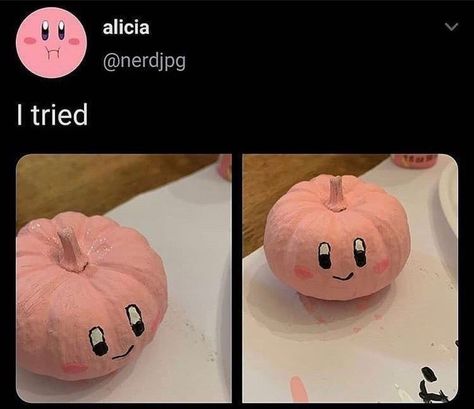 Anime Pumpkin Painting, Kirby Pumpkin, Kirby Core, Nintendo Halloween, Fall Movie, Creative Pumpkin Painting, Creative Pumpkin Decorating, Cute Pumpkin Carving, Kirby Memes