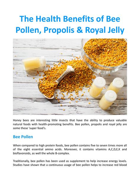 Benefits Of Bee Pollen, Propolis Benefits, Royal Jelly Benefits, Honey Bee Pollen, Aesthetic Health, Tattoo Health, Honey Benefits, Bee Pollen, Herbal Magic