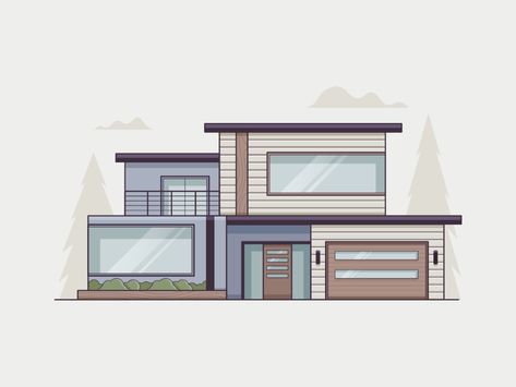 Modern by Josh Warren on Dribbble House Design Drawing Easy, House Ideas Drawing, Design Drawing Easy, Dream House Sketch, Dream House Ideas, Modern House Colors, Dream House Drawing, Simple House Drawing, House Design Drawing