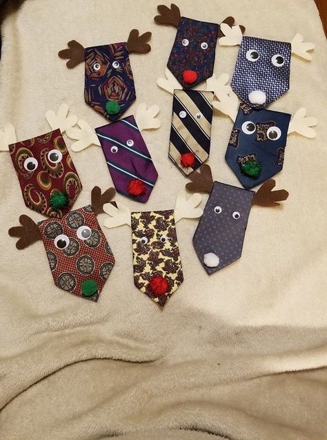 Diy Necktie Projects, Mens Ties Crafts, Fabric Christmas Ornaments Patterns, Christmas Ornaments Patterns, Christmas Fabric Crafts, Necktie Crafts, Memory Quilts, Ornaments Homemade, Tie Crafts