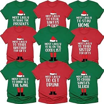 Christmas T Shirts Funny, Family Christmas Shirt Ideas, Christmas Shirts Funny, Matching Family Christmas Shirts, Funny Pajamas, Christmas Tee Shirts, Christmas T Shirt Design, Shirt Sayings, Friends Christmas